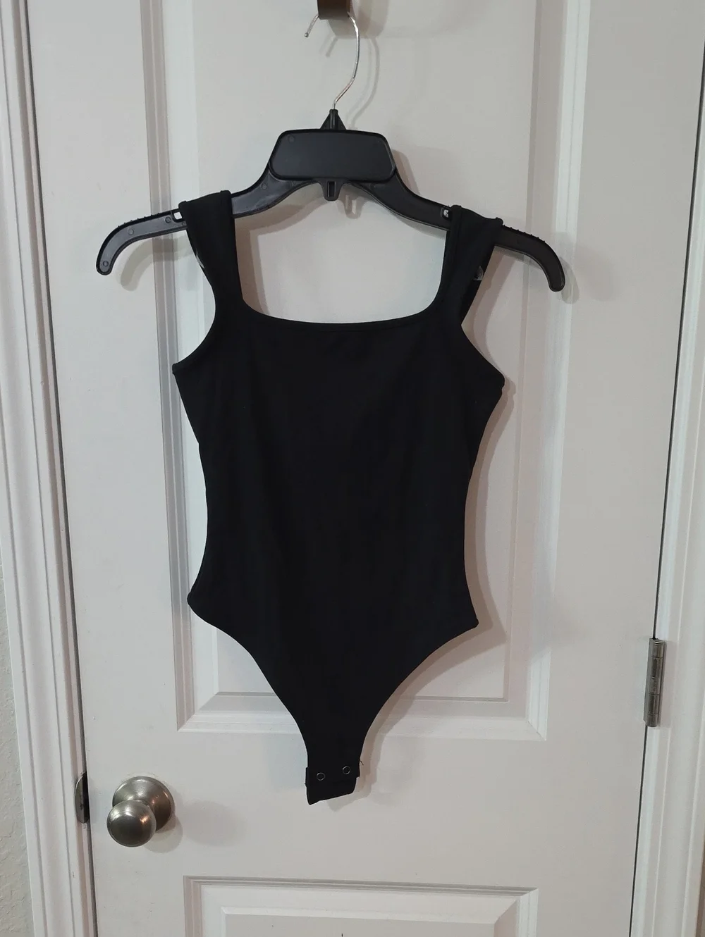 Wild Fable Black Square Neck One-Piece Bodysuit